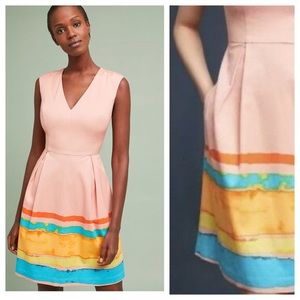 NWT Anthropologie Painterly Pleated Dress size XS
